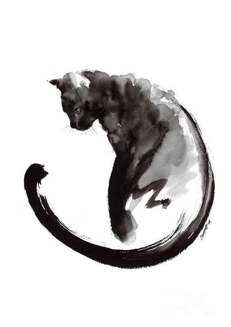 Black Cat Art Print by Mariusz Szmerdt