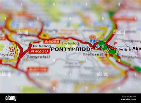 Pontypridd on a map hi-res stock photography and images - Alamy