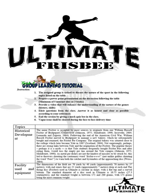 Ultimate Frisbee Task Sheet Students | PDF