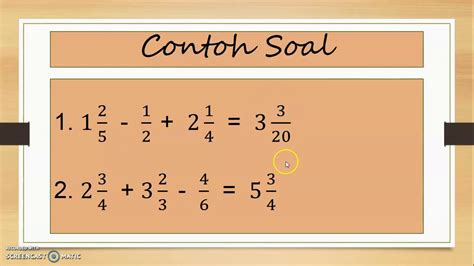 Operasi Hitung Pecahan Biasa Kumpulan Rumus Matematika - Riset