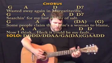 Margaritaville (Jimmy Buffett) Strum Guitar Cover Lesson with Lyrics/Chords - YouTube