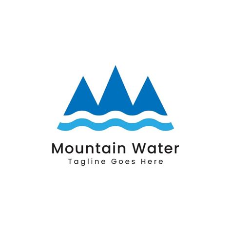 Premium Vector | Blue mountain water logo design