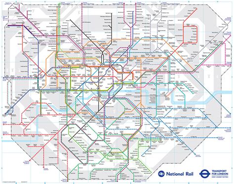 Map of London commuter rail: stations & lines