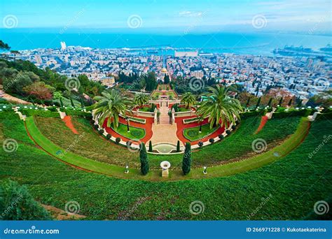 Baha`i Gardens, Also the Terraces of the Baha`i Faith, the Hanging Gardens of Haifa Stock Photo ...