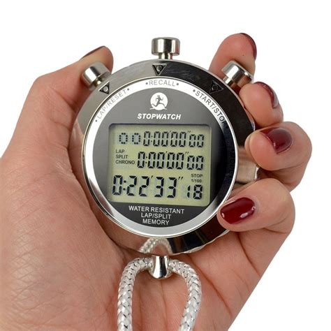 Metal Steel Digital Sports Stopwatch With Countdow... – Grandado