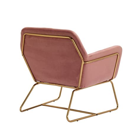 Velvet Cocktail Lounge Chair in Vintage Pink