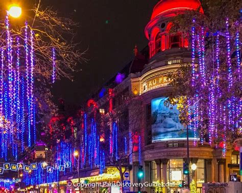 Christmas lights along Boulevard Haussmann near Au Printemps department store | Christmas in ...