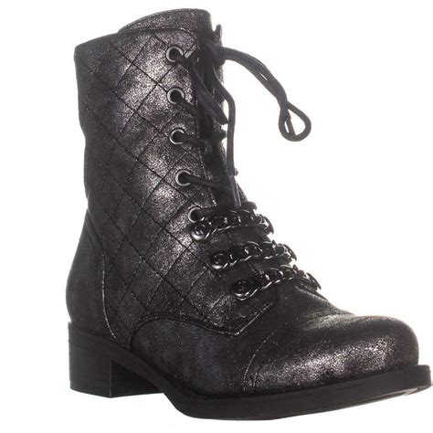 G By Guess Meera2 Combat Boots, Pewter, 8 US - Boots