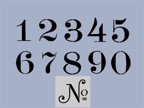 Items similar to STENCIL Old Typeface 4 inch Numbers Set Plus No ...