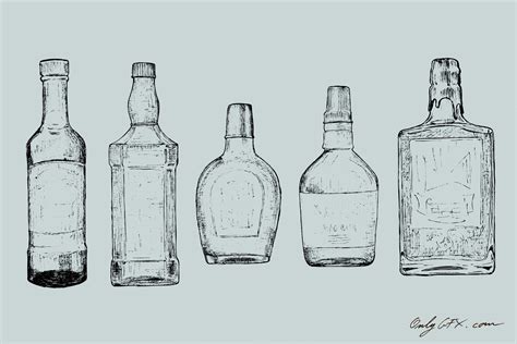 Whiskey Bottle Drawing Vector (EPS, SVG, PNG Transparent) | OnlyGFX.com