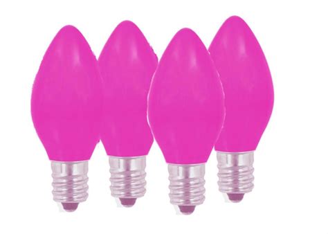 Club Pack of 96 Opaque Pink Purple C9 Energy Saving Replacement 3.5W Light Bulbs | Energy saving ...