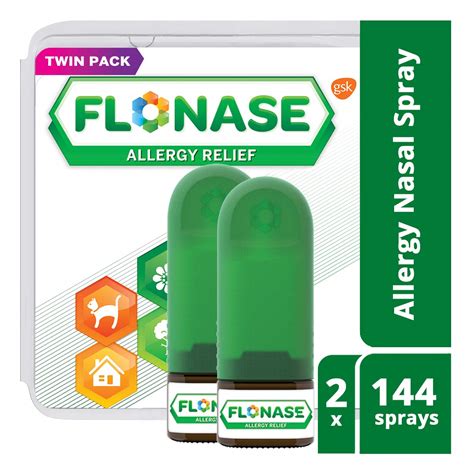 Flonase Allergy Relief Nasal Spray, Allergy Medicine 24 Hour Non-Drowsy , 288 sprays (pack of 2 ...