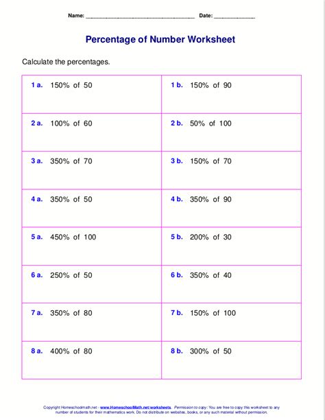 Finding Percentages Worksheet - Answers To Math Worksheet