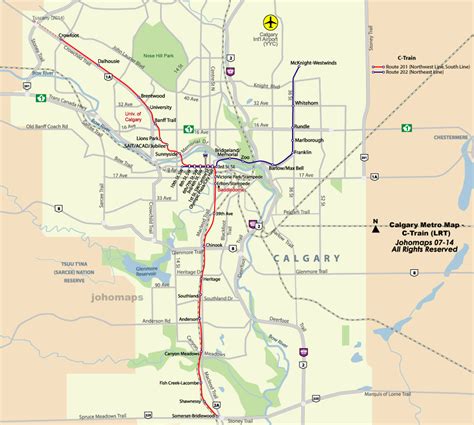 Metro Map of Calgary - JohoMaps