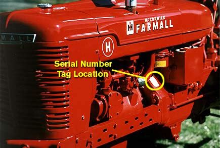 Farmall H Serial Number Location