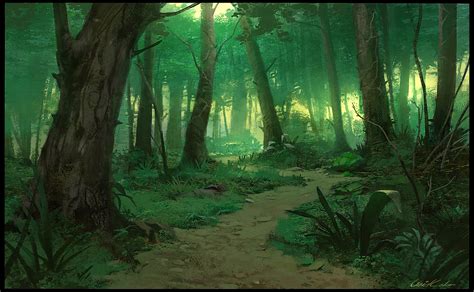 by Patrik Hjelm | Fantasy landscape, Digital art fantasy, Forest painting