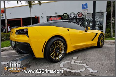 C2C Rims: 2014 C-7 Corvette Stingray Yellow with 20" XO