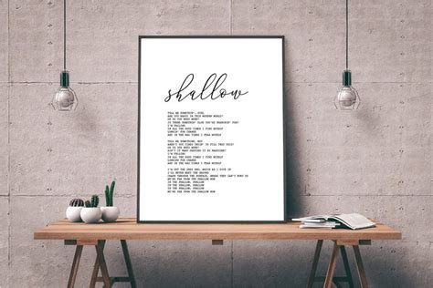 Shallow Song Lyrics Print Custom Song Wall Art Printable - Etsy