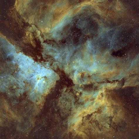 The core of the Carina Nebula (with Hubble Palette) — Starry Odyssey