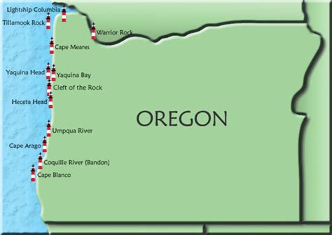 Map Of Oregon Lighthouses | Hiking In Map