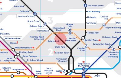 Belsize Park station map - London Underground Tube