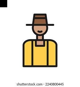 Farmer Icon Logo Flat Style Vector Stock Vector (Royalty Free) 2240800445 | Shutterstock