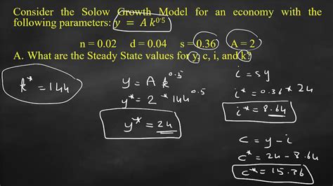 Solow Growth Model Example - YouTube