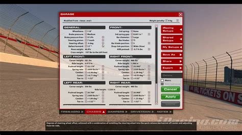 Iracing Oval Setup Cheat Sheet