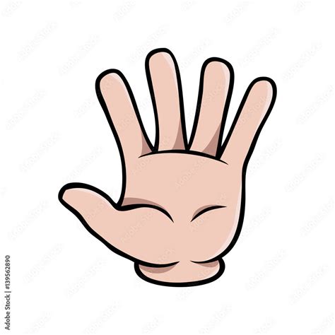 Human cartoon hand showing five fingers Stock Vector | Adobe Stock