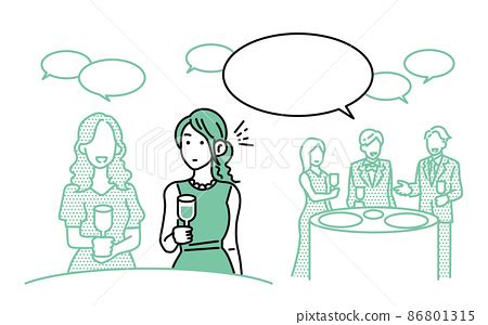 Cocktail party effect Illustration of chatting... - Stock Illustration ...