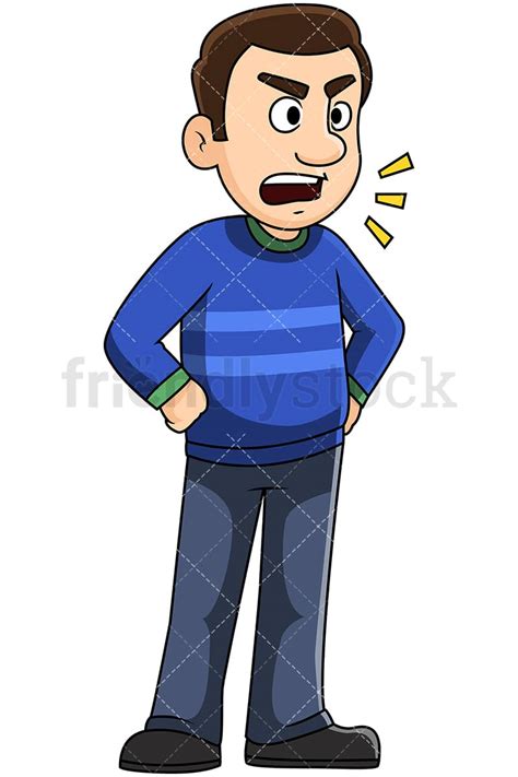 Angry Man Yelling Vector Cartoon Clipart - FriendlyStock