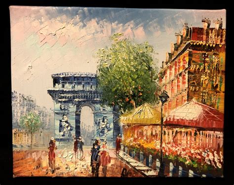 Original Impressionist Oil Painting Signed Arc de Triomphe | Etsy