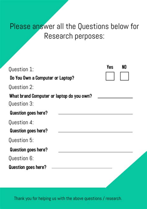 Research Questionnaire Template | PosterMyWall