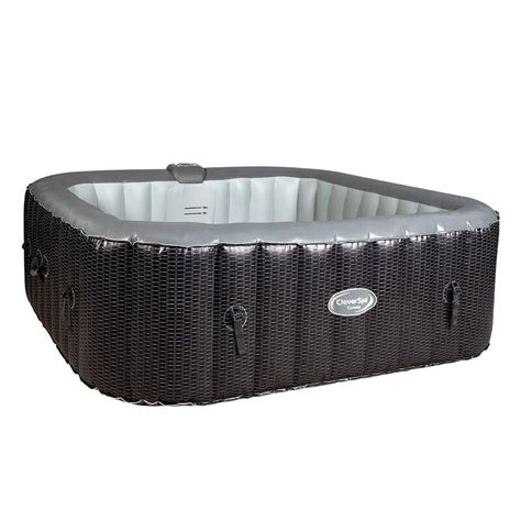 cleverspa 8 - Person 8 - Jet Square Inflatable Hot Tub in Black | Wayfair