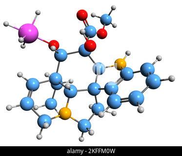 3D image of Vinblastine skeletal formula - molecular chemical structure ...