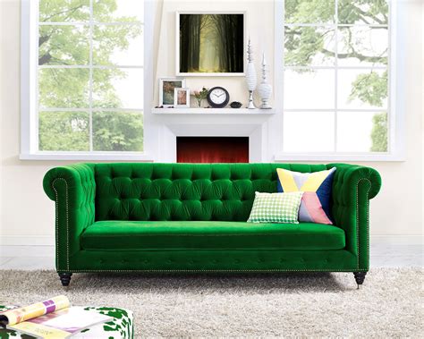 TOV Furniture Hanny Green Velvet Sofa - Walmart.com