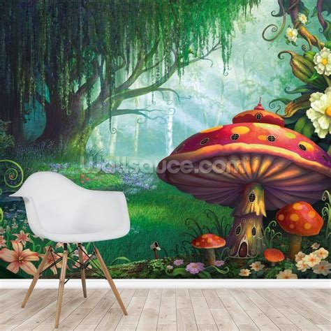 Enchanted Forest mural wallpaper room setting Forest Nursery Mural, Enchanted Forest Nursery ...