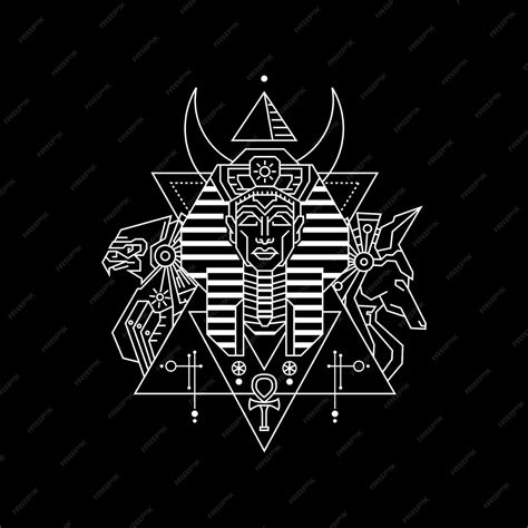 Premium Vector | Gods egypt geometry line style