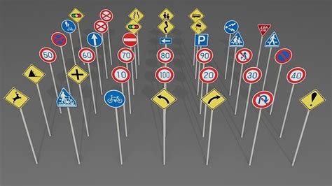 3D model japanese road signs Pack VR / AR / low-poly | CGTrader