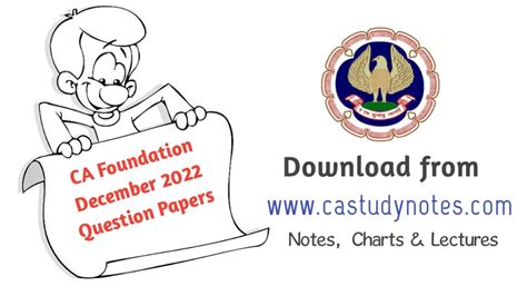 CA Foundation December 2022 Question Papers in PDF AT One Place – CA Study Notes