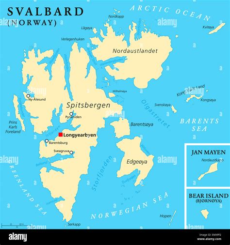 Svalbard Political Map Stock Photo - Alamy