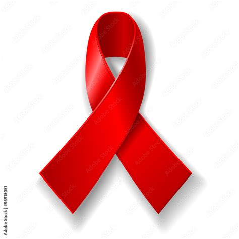 World AIDS Day concept poster with red ribbon of AIDS awareness. The red ribbon is a symbol for ...