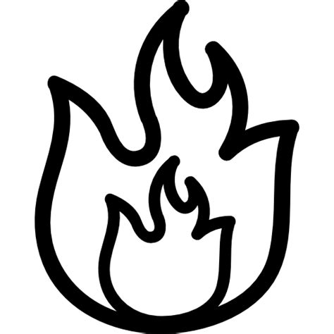 Fire hand drawn flames outlines icon