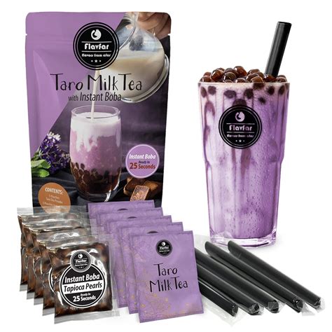 Flavfar Taro Milk Tea with Instant Tapioca Pearls - | Ubuy Jordan