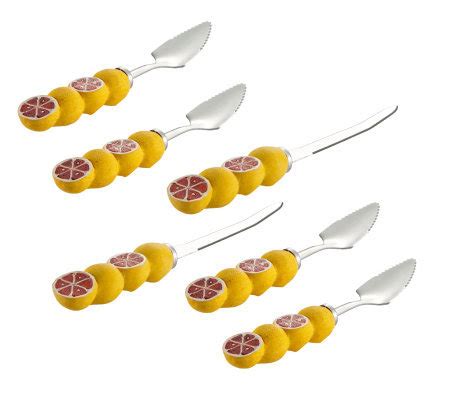 Gourmac Grapefruit Spoons & Knife Set of 6 - Page 1 — QVC.com