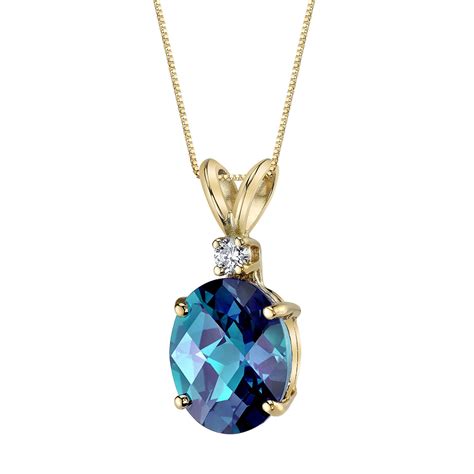 Alexandrite & Diamond Pendant Necklace in 14K Gold - R149759Y | Ruby & Oscar