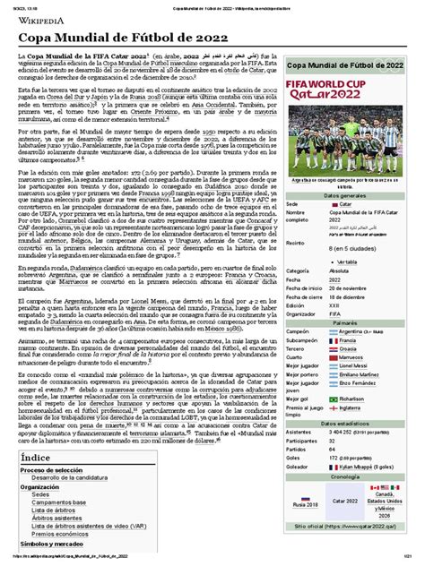 Copa Mundial de Fútbol de 2022 - Wikipedia, La Enciclopedia Libre | PDF ...