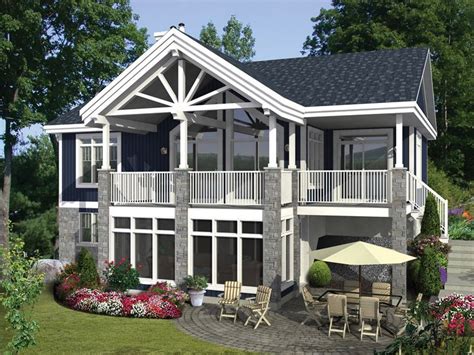 Vacation House Plan, Rear, 072H-0192 | Small lake houses, Lake house plans, Cottage house plans