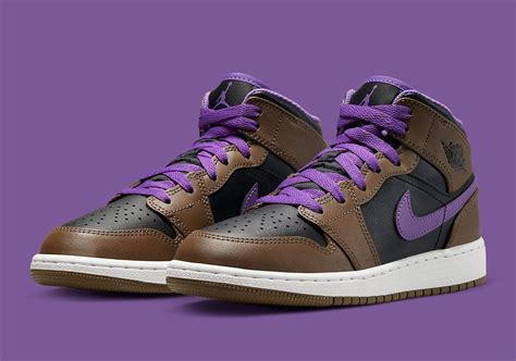 Now Available: Air Jordan 1 Mid (GS) "Purple Mocha" — Sneaker Shouts ...