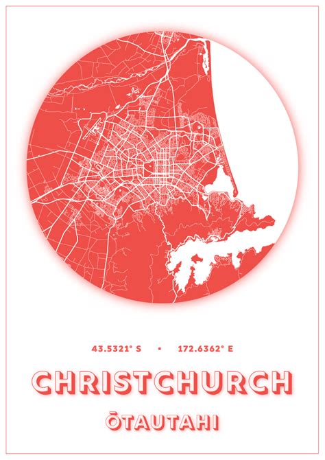 Christchurch Map Dot | The Map Kiwi